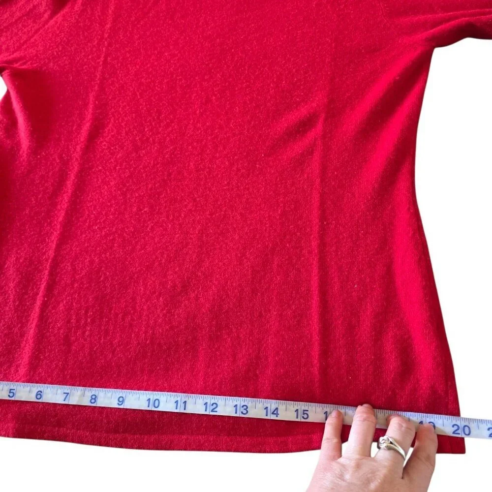 Ralph Lauren Red Cashmere Merino Angora Wool Turtleneck Sweater M